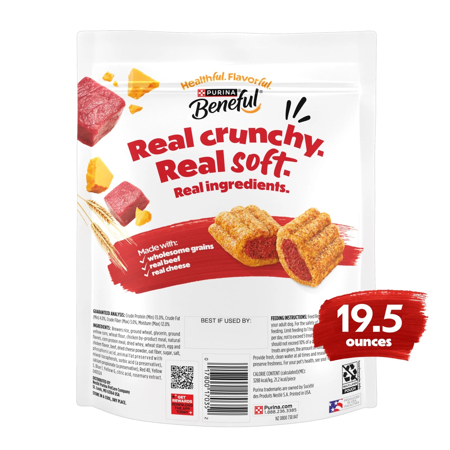 (2 Pack) Baked Delights Hugs with Real Beef and Cheese Oven Baked Dog Treats Produced in USA Facilities
