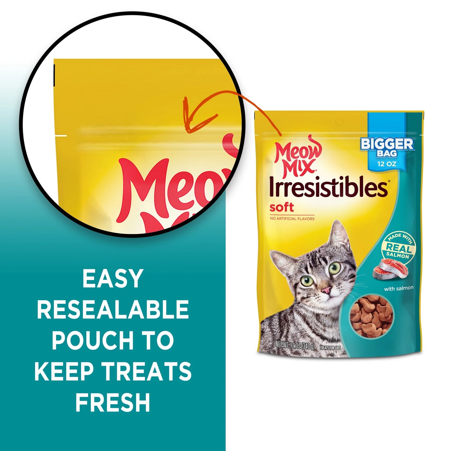 Irresistibles Soft Cat Treats with Salmon, 12 Oz Bag