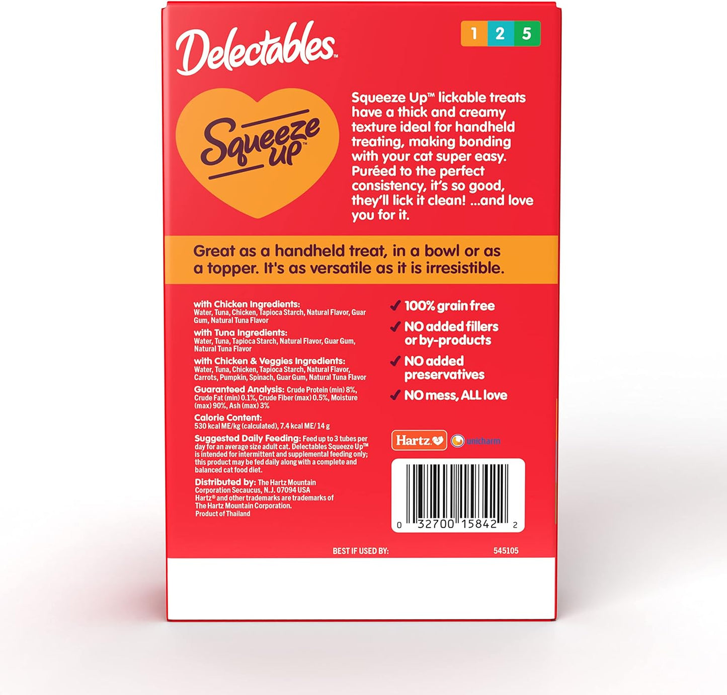 Delectables Squeeze up Variety Pack, Creamy Squeezable Puree, Lickable Wet Cat T