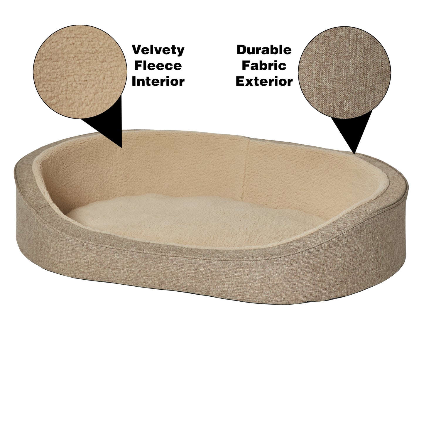 , Medium Dog, Quiettime Deluxe Hudson Pet Bed- Tan