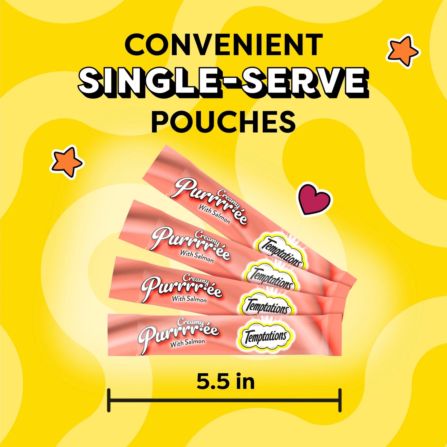 Creamy Puree Salmon Flavor Lickable Cat Treats, 0.42 Oz Pouch (4 Pack)