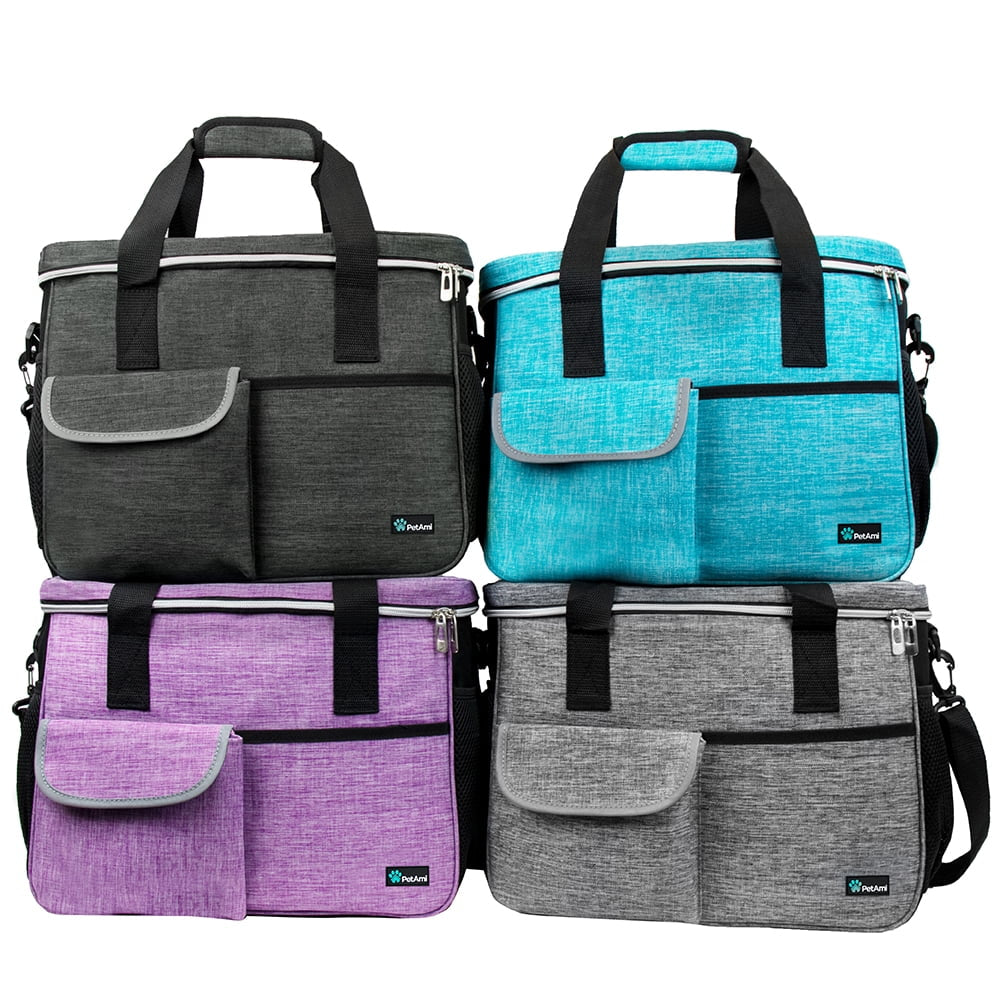 Dog Travel Bag, Travel Pet Bag Organizer, Dog Food Travel Bag with Food Container and Bowls, Dog Travel Supplies Gift Accessories for Weekend Camping, Dog Cat Diaper Bag(Sea Blue, Large)