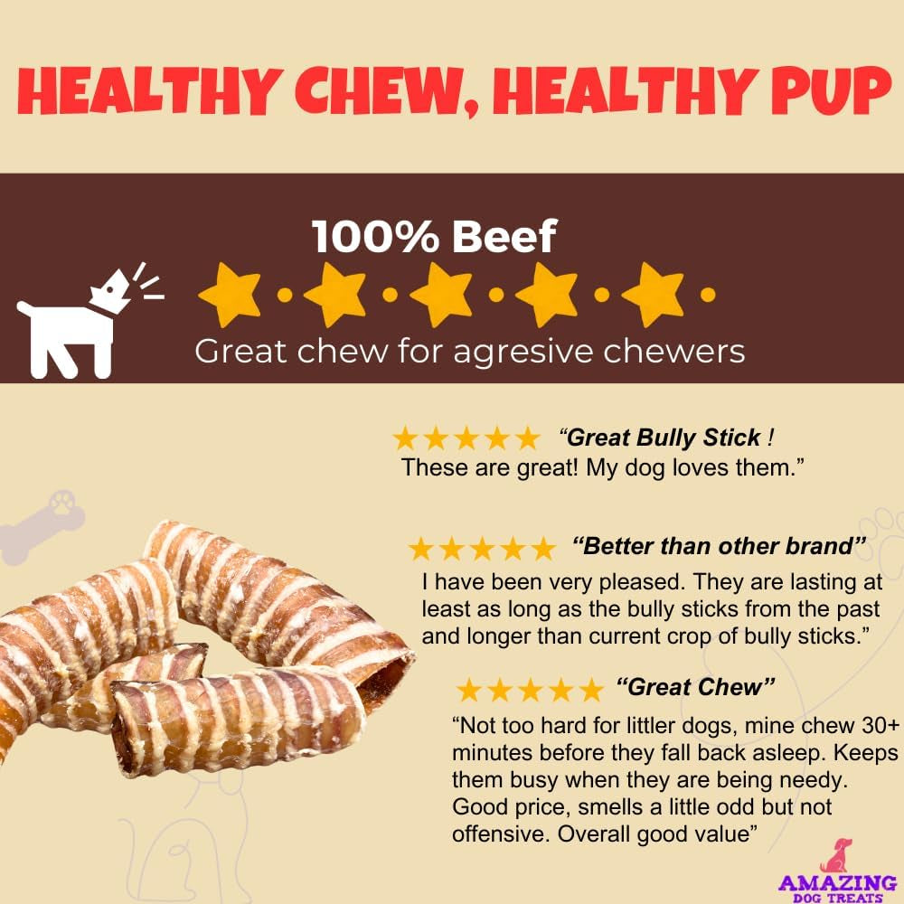 - 3-4 Inch Beef Trachea Rings (25 Pcs/Pck) -Premium Dog Chews- Great for Small Size Dogs - Excellent Source of Glucosamine and Chondroitin- Great for All Breeds