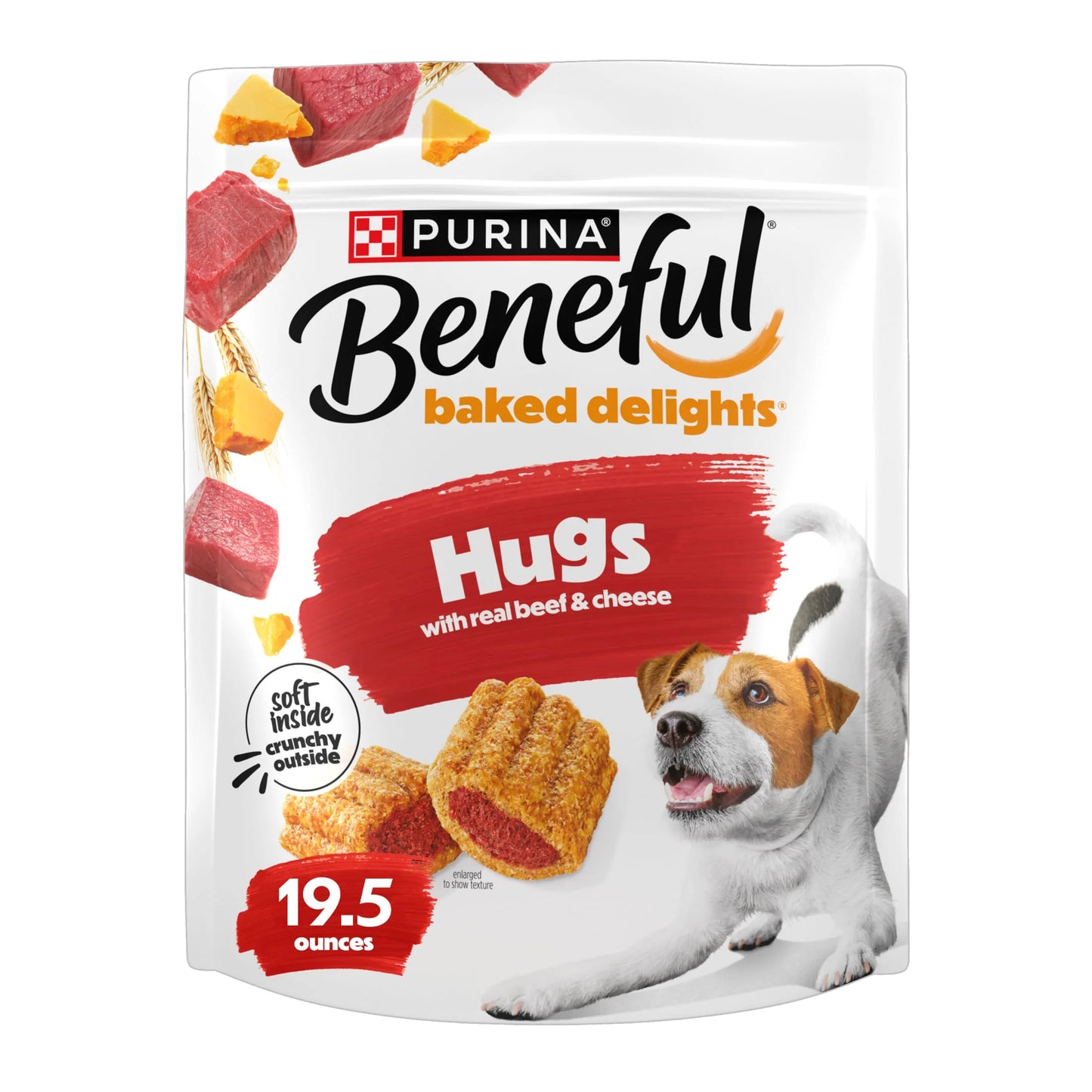 (2 Pack) Baked Delights Hugs with Real Beef and Cheese Oven Baked Dog Treats Produced in USA Facilities