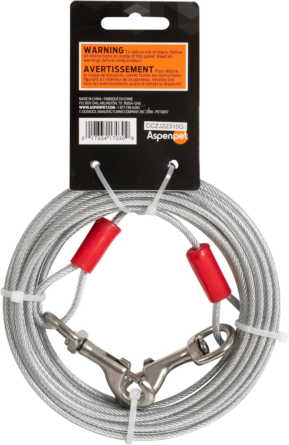 Dog Tie Out Cable - 1700 Lbs Break Strength - 30Ft Cable