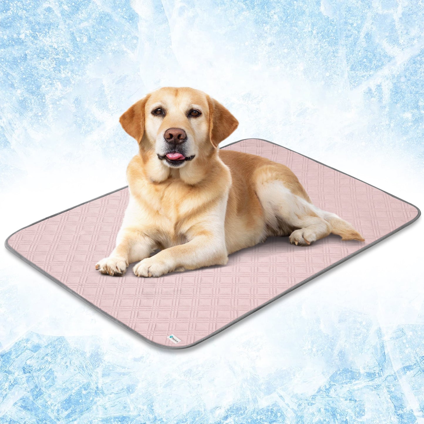 Waterproof Cooling Mat for Dog, Premium Pet Cooling Blanket for Bed Crate, anti Slip Indoor Dog Cool Pad for Sleeping, Q-MAX Large Sofa Couch Cover Mat for Cat, Pink, 40X60