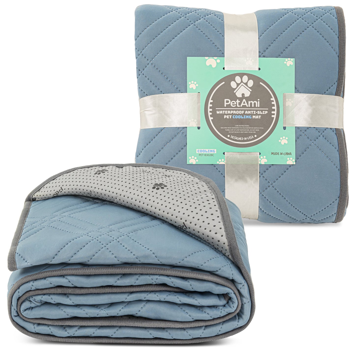 Waterproof Cooling Mat for Dog, Premium Pet Cooling Blanket for Bed Crate, anti Slip Indoor Dog Cool Pad for Sleeping, Q-MAX Large Sofa Couch Cover Mat for Cat, Light Blue, 40X60