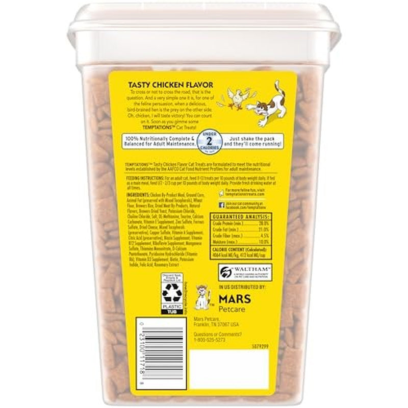 Temptations Classic Crunchy and Soft Cat Treats Tasty Chicken Flavor, 30 Oz Tub