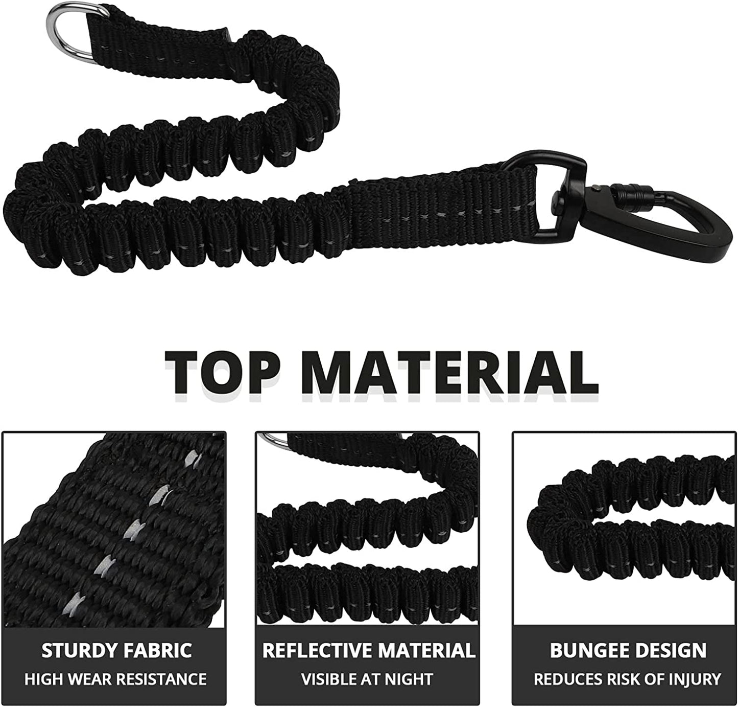 Long Dog Leash 15 FT: Heavy Duty Rope Leashes for Dogs Training with Swivel Lockable Hook Reflective Threads Bungee and Padded Handle - Dog Lead for Large Small Medium Dogs outside Walking Hiking