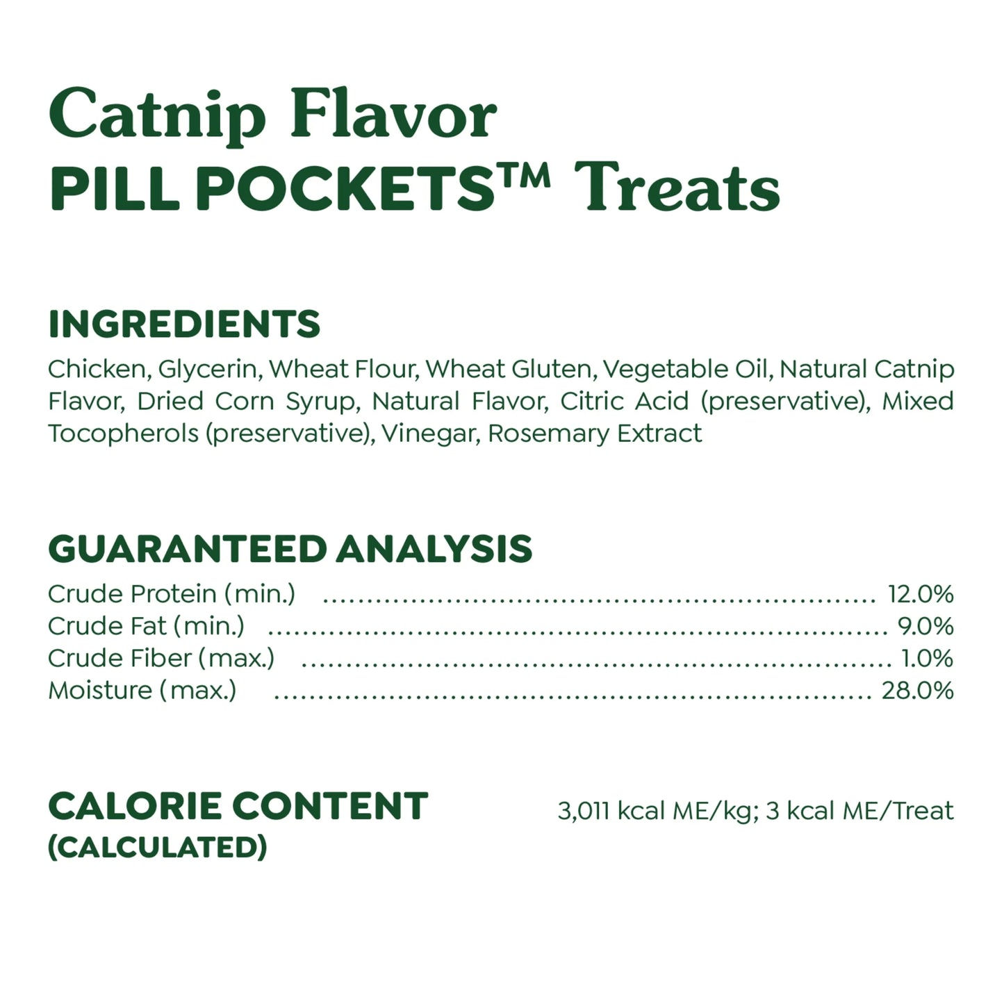 Feline Pill Pockets for Cats Natural Soft Cat Treats, Catnip Flavor, 1.6 Oz Pack (45 Treats)