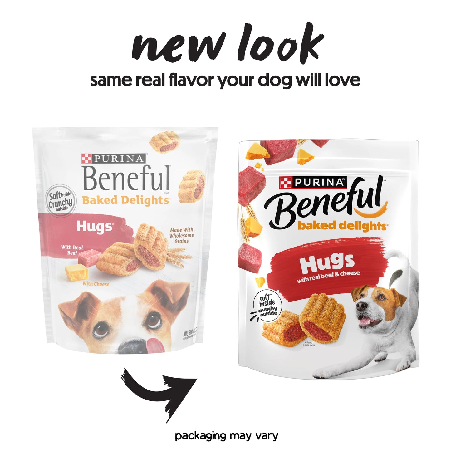 (2 Pack) Baked Delights Hugs with Real Beef and Cheese Oven Baked Dog Treats Produced in USA Facilities