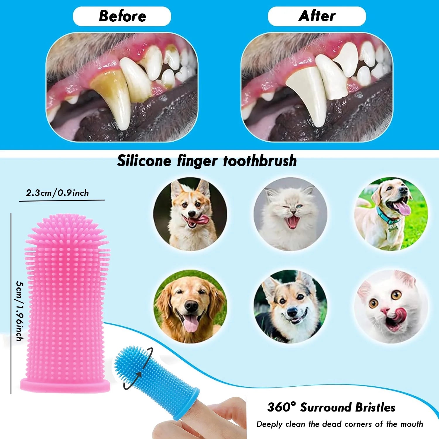 Pet Grooming Brush Kit, 8 Pcs for Shedding & Matted Fur, with Flea Comb and Dog Bath Brush, Cat Dog Brush Grooming Kits, Pink