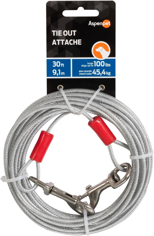 Dog Tie Out Cable - 1700 Lbs Break Strength - 30Ft Cable