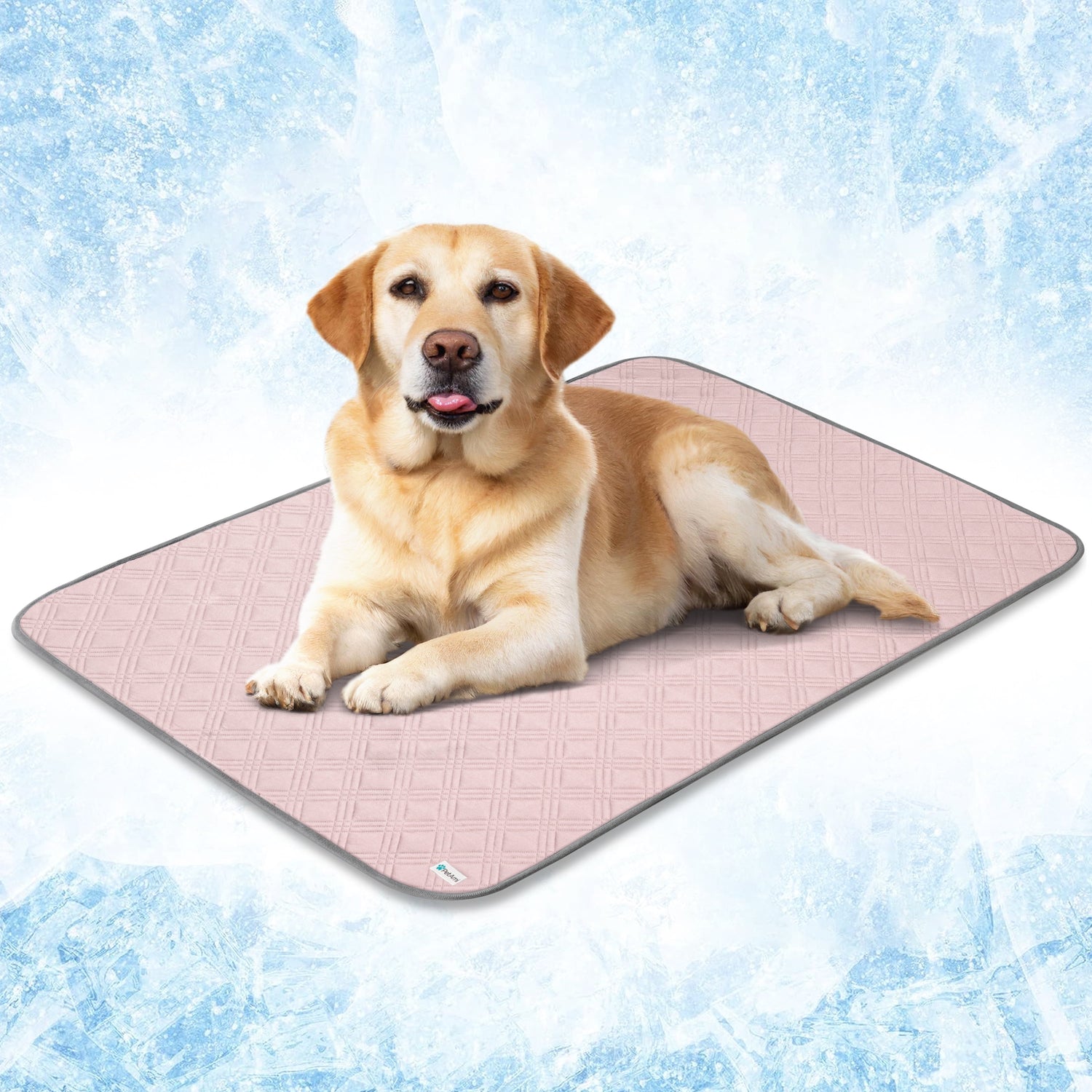 Waterproof Cooling Mat for Dog, Premium Pet Cooling Blanket for Bed Crate, anti Slip Indoor Dog Cool Pad for Sleeping, Q-MAX Large Sofa Couch Cover Mat for Cat, Pink, 40X60