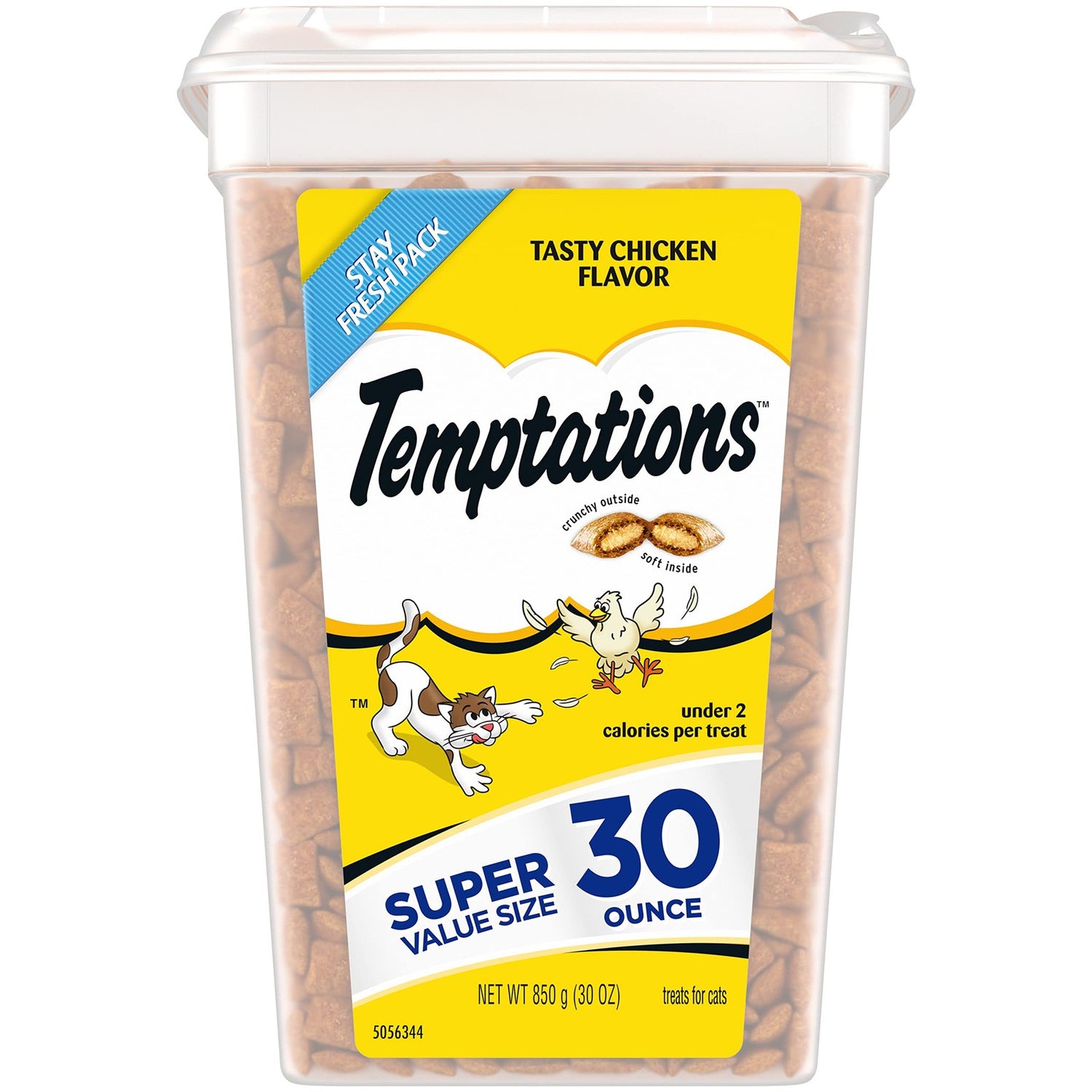 Temptations Classic Crunchy and Soft Cat Treats Tasty Chicken Flavor, 30 Oz Tub