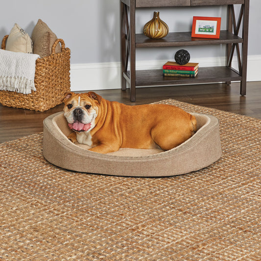 , Medium Dog, Quiettime Deluxe Hudson Pet Bed- Tan